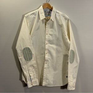 Casual Cream Color Scotch & Soda long sleeve tropical shirt Large